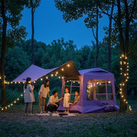 Integrated Outdoor Air Tent Bed Spacious Inflatable Tent with Awning Portable Breathable for Campers, Camping