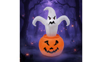 Glowing Ghost Inflatable with Pumpkin Lantern Inflate Inflatable Ghost with Pumpkin LED-Lit Halloween Decoration with Light Festive for Porch