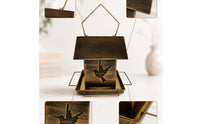 Hanging Bird Feeder Metal Bird Feeder with Tray Weatherproof for Patio
