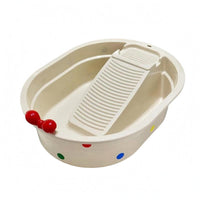 Laundry Washboard Tub Bow Accent Washboard Basin Oval-Shaped