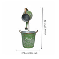 Vintage Metal Planter Decorative Home Decoration Distressed Paint for Patio