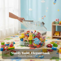 Clear Lidded Tote ample Large Capacity Clear Latching Box See-Through for Closet
