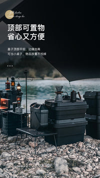 可坐汽车加厚大容量户外露营防水箱子室外正方形收纳箱车用储物箱 沙漠绿70L单个装（新款）