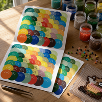 Cute Cat Perler Bead Color Chart Stickers for DIY Crafts - 295 Colors