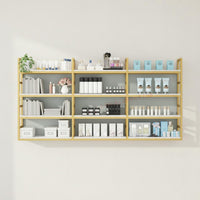 Iron Frame Wall Rack Space Saving Wall Mounted Bookshelf Modern Design Multi-Tier Display Shelf for Living Room, Kitchen, Coffee Shop