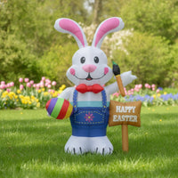 Inflatable Easter Inflatable Cartoon-Style Conejo De Pascua Inflable Freestanding Conejo Inflable Gigante Oversized for Families, Garden, Lawn, Porch