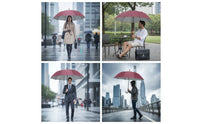 Long Handle Double-Person Umbrella Oversized Umbrella with 10 Ribs Windproof Large for Commuters
