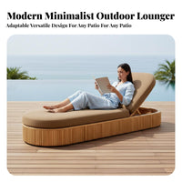 Waterproof Adjustable rear Wooden Recliner Weather-Resistant Sunlounger Luxury Design Chaise Lounge Easy to Clean for Sunbathers, Hotel Managers, Homeowners, waterfront, Beach, Garden, rearyard
