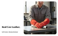 Retardant Leather Metalworking Gloves Ember-Proof Cowhide Heat Resistant Gloves Reinforced Stitching Personal Safety Equipment Breathable for Blacksmiths, Foundry Workers, Foundries, Workshops, Factories, Fireplace Tending