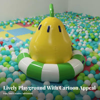 Multi-Activity Inflatable Castle Includes Slide and Seesaw Bounce House Vividly Colored Safety-Focused Design for Children