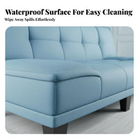 Space-Saving Design Armless Folding Sofa Bed Foldable transformable Couch multi-functionalPurpose Indoor Furnishing abrasionResistant for Apartment Dwellers, Pet Owners, Students, Small Spaces, Living Room, paleice
