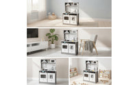 Wooden Play Kitchen Child-Friendly Kitchen Pretend Play Set with Oven for Kids, Children, Playroom, Daycare, Bedroom