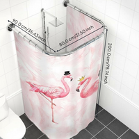 U-shaped waterproof shower curtain