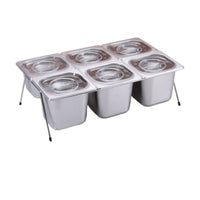 Condiment Dispenser with 6 Compartments Modular Food Tray Easy to Clean Condiment Dispenser with Lid for Buffets, Prep Stations