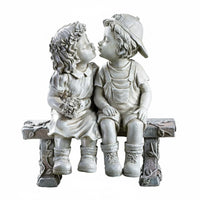 Boy and Girl Sculpture Artistic Design Childhood Sweethearts Sculpture for Patio