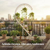 Heart-Shaped Etagere Space-Saving Multi-Tier Planter Rack Easy Assembly