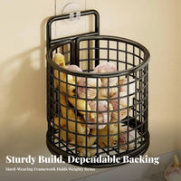 Hanging Produce Basket Space-Saving Kitchen Organizer Ventilated Design