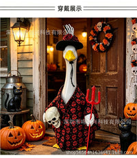 23-Inch Porch Goose Costume with Skull Design for Outdoor Lawn and Yard Decor