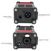 音频隔离箱XLR/1/4“ 6.35mmTRS TS嗡嗡声消除器接地环隔离变压器