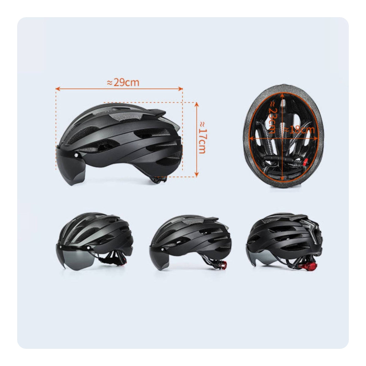 Rechargeable Bike Helmet with Rear Light Vented Cycling Helmet with Light Secure Breathable for Commuters