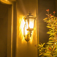 European Retro Outdoor Waterproof Lotus Leaf LED Wall Light for Garden, Villa, Balcony, Corridor