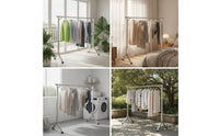 Foldable Clothes Drying Rack Telescopic Laundry Drying Rack Collapsible Clothes Horse Expandable for Balcony