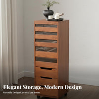 Multi-drawer Wooden Cabinet Storage Organizer Apothecary Chest Mobile Solid Wood Construction Space Saving Suitable for Hobbyists Homeowners Living Room Bedroom