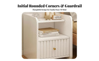Bedside Drawer Unit Rounded Corners Single-Drawer Bedside Table Elevated Legs