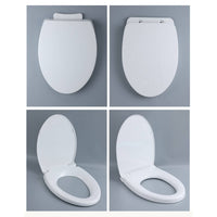 Soft-Close Toilet Seat with Slow-Closing Lid Easy to Clean V-Shaped Toilet Seat Ergonomic Scratch-Resistant for Bathroom