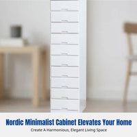 Hardwood Narrow Drawer Cabinet, Multi-Functional Storage, Bedroom, Living Room