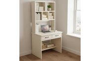 Space Saving Writing Desk with Bookshelf and Drawers Multi-Functional Compact Student Workstation Stable Structure Office Furniture Scratch Resistant for Students