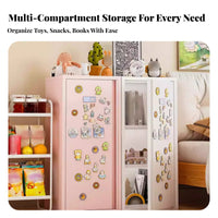 Single-Door Locker Cabinet long-lasting Cartoon creature Cupboard Lockable for young children