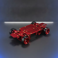 RC Car Chassis with Wheels Aluminum Alloy Drift Car Frame RC Chassis CNC-Machined Full Metal for Hobbyists, Bench-Top Projects