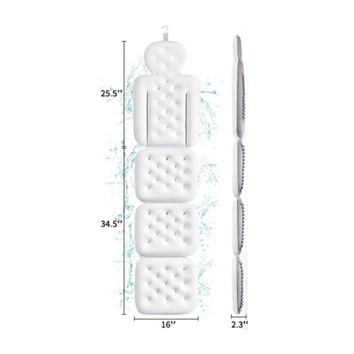 3 Pieces Full-Body Bath Cushion Padded Bathtub Cushion Set Tufted