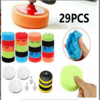 Car Polishing Sponge Pad Kit with Wool Buffing Pads for Detailing and Waxing