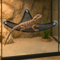 Crested Gecko Tank Accessories, Breathable Reptile Hammock with Suction Cup, Jumping Arachnid Enclosure Accessories, 1pc