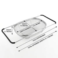 Dish Drainer and Sink Strainer with Draining Board, 304 Stainless Steel Cutlery Holder, Space Saving Kitchen Sink Basket for Drying Dishes