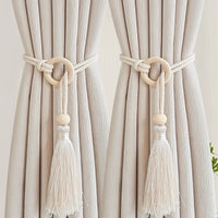 Simple Luxury Curtain Tieback Pair with Tassel Rope
