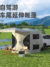 SUV Tailgate Tent with Side Awning for Camping, 5-8 Person, Auto Setup, Oxford Floor