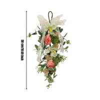 Artificial Flower Swag Realistic Look Hanging Floral Arrangement door Artificial Flower Teardrop Swag for Farmhouse