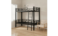 Bunk Bed Frame Space-Saving Metal Bunk Bed Compact Furniture for Students, Teens, Dormitory, Small Apartments, Shared Rooms