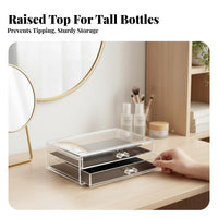 Clear Makeup Case with Drawers particle-resistantresistant 3-Tier Clear Drawer unit for Dorm Room