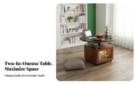 Space-Saving Multi-Functional elevatingTop Table Height Adjustable Expandable elevatingTop Table double-purposeUse Living Room Furniture space-efficient Design for Small Apartment Dwellers, Homeowners, Remote Workers, Dining Area, Home Office