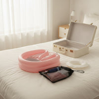 Raised Shampoo Basin with Drainage Pouch Compact Inflatable Shampoo Basin Lightweight Portable Hair Washing Station Comfortable for Bedridden Patients, Elderly