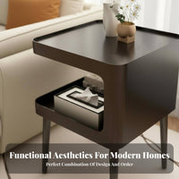 C-Shaped End Table Space-Saving eveningstand additional Storage for Bedroom, Homeowners