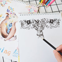 Kids Cartoon Sketchbook A4 Blank Thickened Coil Sketch Paper for Art Students Drawing