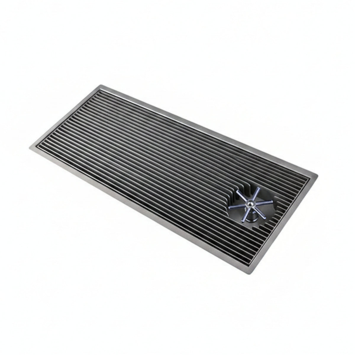 Utility Tray with Slatted Drainage Rectangular Tea Table Drainage Tray Gray for Baristas