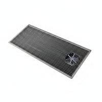 Utility Tray with Slatted Drainage Rectangular Tea Table Drainage Tray Gray for Baristas
