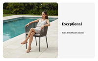 4 Pieces 4-Piece Woven Sofa Set Weather-Resistant 4-Piece Seating Arrangement Water Thick pads for Patio, waterside