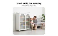particle-resistantresistant Fluted Door Accent Cupboard Large Capacity Storage Cabinet Multi-Functional Display Case Sturdy Construction for Families, Homeowners, Parents, Living Room, Bedroom, Kitchen